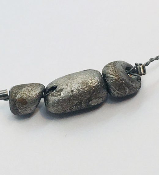 Krótki naszyjnik z plecionego drutu z meteorytem saymchan, ludzie meteorytów, żywioł metalu, IMG_5406